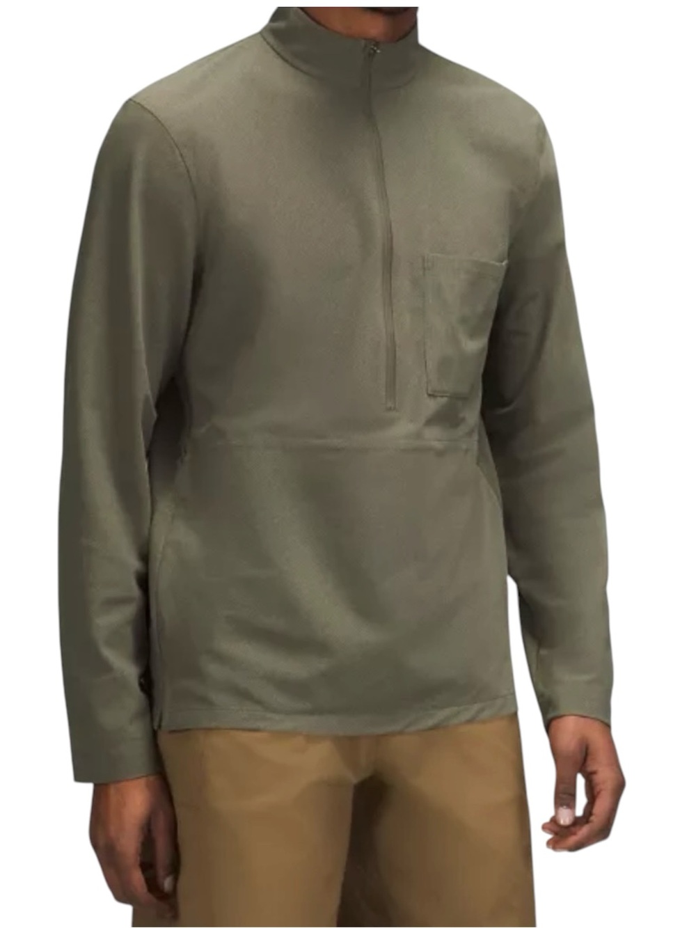 Lululemon Woven Air Half Zip Olive Green Activewear Windbreaker Jacket Men Large